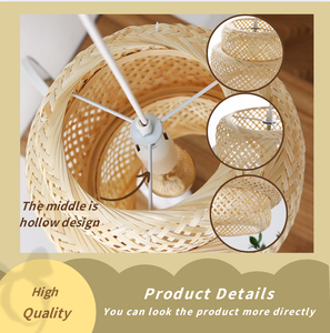 Abat-jour en <span class=keywords><strong>bambou</strong></span> fait à la main pendentif plafonnier usine professionnelle <span class=keywords><strong>hauteur</strong></span> réglable pour la décoration intérieure ou l'utilisation de restaurant - Product Image 5