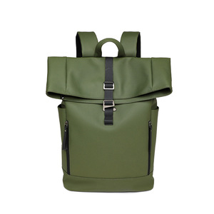 Roll Top <b>Laptop</b> <b>Backpack</b> Unisex Large Capacity Oxford Travel Waterproof School Bag Computer <b>Backpack</b> - Product Image 6