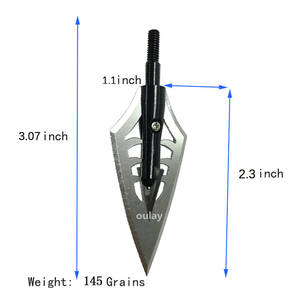 Tir à l'arc Arrow Breadheads Chasse Embouts à vis noirs Têtes de flèche HB 2 lames 145gr et 160gr Points de chasse en acier inoxydable HB - Product Image 4