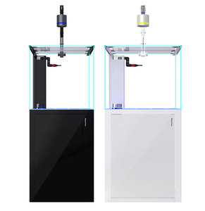 Aquarium moderne au design simple, ensemble complet avec armoire en aluminium + aquarium sans bordure avec LED - Product Image 1