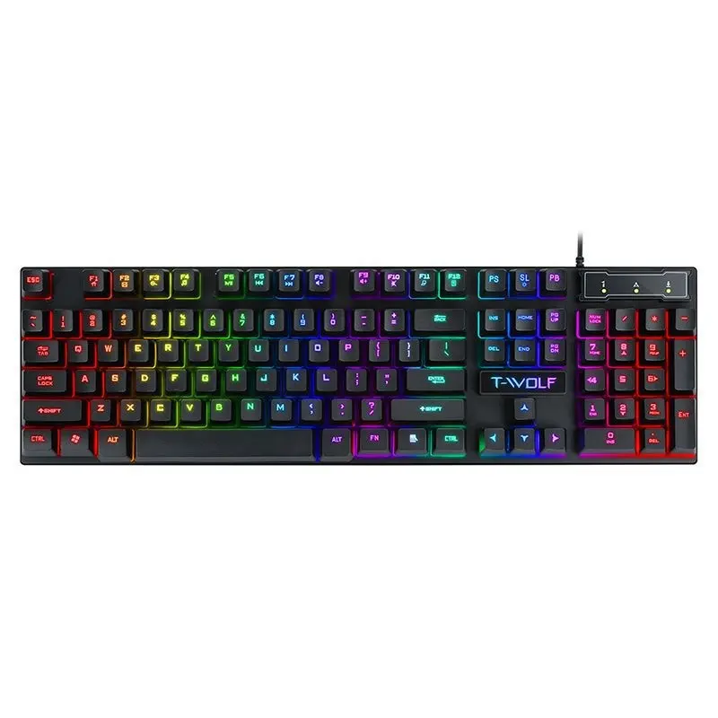 Computer Accessories Parts Wired Colorful Backlighting Office Business Home Gaming Keyboard For Laptop Desktop PC