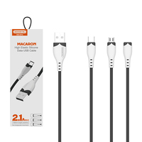Kabel Data USB Pengisian Daya Silikon 1M untuk iPhone, Kabel Tipe C Micro V8 Android, Kabel Pengisi Daya USB
