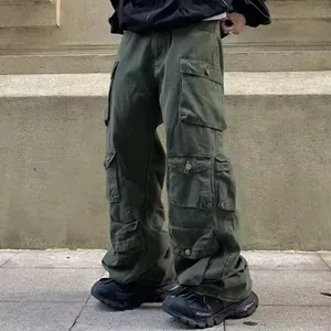 OEM pantalon cargo ample décontracté multi-poches rétro personnalisé surdimensionné pantalon streetwear style hip hop pour hommes