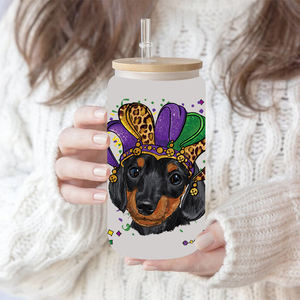 Pegatina de transferencia Mardi Gras UV DTF <span class=keywords><strong>para</strong></span> gafas Libbey de 16oz, envolturas <span class=keywords><strong>para</strong></span> botellas, latas, calcomanías personalizadas impermeables DIY - Product Image 2