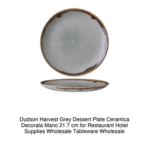 Plato de Postre Dudden Harvest Gris, Decorado a Mano, Cerámica, 21.7 cm, para Restaurante, Hotel, Vajilla al por Mayor - Product Image 2