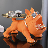 Décoration de rangement en résine en forme de bouledogue, style luxe léger, pour salon, meuble à chaussures, plateau d'entrée, décoration de déménagement, cadeau