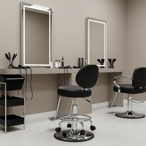 Tabouret de salon en cuir synthétique noir Ha Ha Feet, mobilier commercial pour usage en salon - Product Image 2