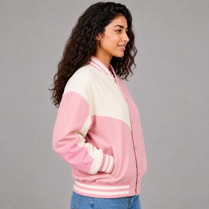 <b>Top</b> Trending Women's Varsity Jacket Button Closure Eco Friendly High Quality Casual Wear Baseball Women Varsity Jacket - Product Image 3