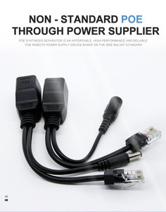 10/100Mbps mạng điện qua ethernet PoE Adapter cáp RJ45 phun phi tiêu chuẩn 12V DC Màn hình nhựa POE splitter - Product Image 2