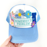 Patch brodé Cowgirl à repasser, avec citation western humoristique 'Problème de quelqu'un', applique 'Cowgirl Club' pour veste, chapeau, vêtements DIY