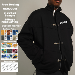 <span class=keywords><strong>Blouson</strong></span> Bomber Homme Personnalisé Style Vintage Pompier, Col Montant Zippé, en Molleton de Coton Lourd 400 GSM, Streetwear, Vêtement de Travail Utilitaire - Product Image 1