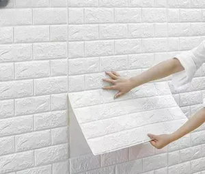 Foam 3d three-dimensional wall paste self-adhesive wallpaper wholesale anti-collision waterproof wall paper