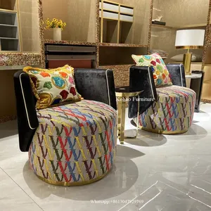 意大利设计豪华扶手椅客厅家具实木框架现代舒适客厅椅子沙发套