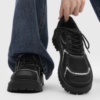 Bottes pour hommes en camel à col rabattable, bottes à plateforme à lacets, chaussures confortables antidérapantes pour un usage quotidien et en extérieur