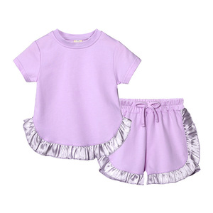 Conjunto de Verano de 2 Piezas para Bebé Niña, Algodón con Encaje, Ropa Suave para Bebés, Estilo Casual y Cómodo - Product Image 2