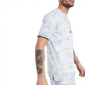 Conjunto de verano para hombre, transpirable, con camiseta y pantalones cortos a juego, conjunto elegante de verano, conjunto informal de dos piezas a juego, en venta. - Product Image 3