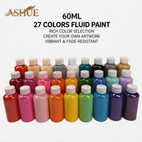 Peinture acrylique professionnelle pour l'art fluide, séchage rapide, haute brillance, effet cellulaire pour sculpture d'ours et décoration intérieure