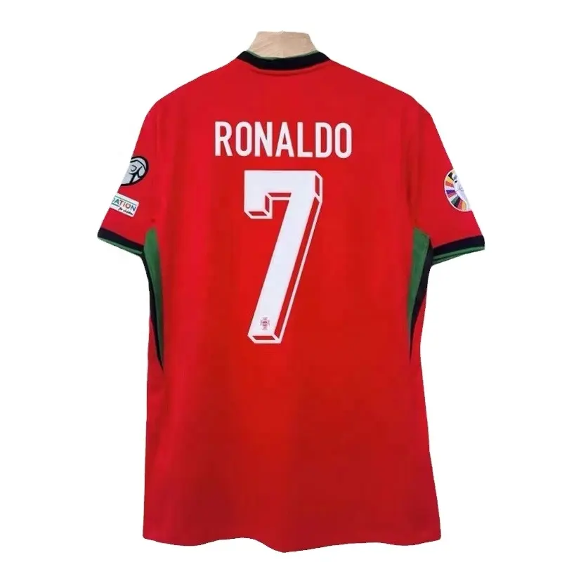 Euro 2024 Portugal jersey No. 7 C Ronaldo fan top football t-shirts adult children's football suit set
