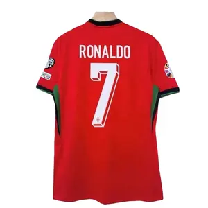 欧洲2024葡萄牙球衣7号C罗球迷顶级足球t恤成人儿童足球服套装