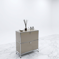 Buffet de présentation modulable de luxe minimaliste en acier inoxydable de haute qualité pour salon, bureau à domicile et bureau, idéal pour organiser les documents