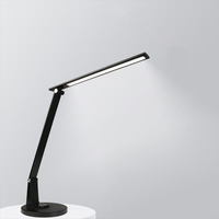 Lampe de bureau à LED moderne avec veilleuse Chargeur sans fil à gradation tactile pour la décoration du bureau à domicile Soins des yeux pour la salle de lecture