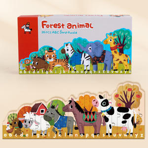 Giocattolo educativo per l'apprendimento prescolare per bambini 3 4 <span class=keywords><strong>puzzle</strong></span> lunghi e alti animali colorati principessa 26 pezzi <span class=keywords><strong>puzzle</strong></span> a strisce - Product Image 3