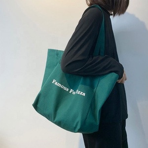 Nouveauté : Sacs fourre-tout en toile de <span class=keywords><strong>coton</strong></span> de haute qualité, grande capacité, durables, avec impression de lettres, pour le shopping et les voyages - Product Image 3