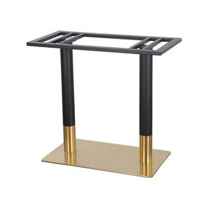 Base de Mesa de Doble Columna de Acero Negro y Dorado, Resistente, para Comedor y Cafetería, Pedestal Moderno para Hotel y Sala de Estar, Venta al Por Mayor - Product Image 4