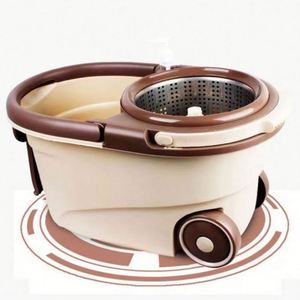 Ensemble de nettoyage de sol domestique : Serpillère rotative à 360° avec manche télescopique réglable en acier inoxydable et seau de 15L avec essoreuse intégrée - Product Image 3