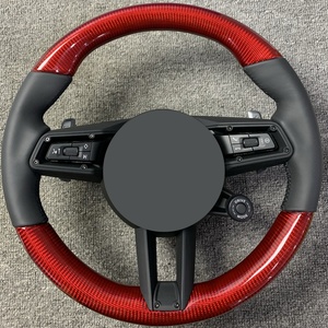 Vente chaude pour Porsche Cayenne Panamera Macan Tayneen 718 911 955 957 958 970 971 991 992 Volant de voiture en fibre de carbone rouge - Product Image 1
