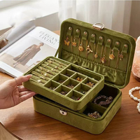 Boîte à bijoux de luxe à 2 étages avec serrure, grande capacité, organiseur de bijoux, boîte de rangement doublée de velours