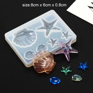 Molde de silicone para decoração de bolo d49, animais marinhos, estrela, 3d, forma de silicone para cupcake
