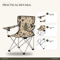 Chaise de camping en gros avec porte-gobelet latéral et logo et motif personnalisés pour l'étude en plein air et la randonnée