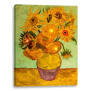 Wholesale Artwork Modern Canvas Art Flower Sunflower Painting On Canvas Led Canvas Wall Art for living room