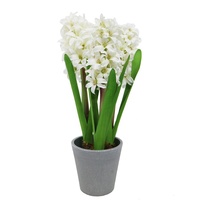 Plante en pot de jacinthe blanche artificielle de qualité commerciale en gros |   Pot de fleurs décoratif en fausse plante