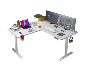 Bureau debout en métal moderne en forme de L, prix usine NBHY, hauteur réglable, ergonomique, commande électrique, moteur simple - Product Image 2