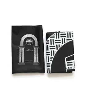 Ramadan Eid Mubarak Decor Prayer Mat Pocket with Bag Islamic Muslim Travel Portable Waterproof prayer rug
