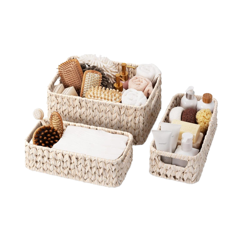 3 Pack Waterproof Woven Storage Baskets