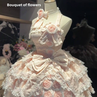 Robe de princesse élégante rose Confession Rose, jupe bouffante, style Lolita douce, pour femme adulte, tenue de cosplay pour fête d'anniversaire