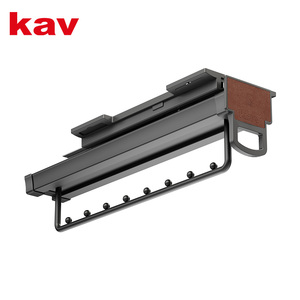 Top Mounted Sliding Aluminum Alloy Ceiling Mount Clothes Hanger <strong>Pull</strong>-out Detachable Design Space Saving <strong>Wardrobe</strong> Organizer <strong>Rail</strong> - Product Image 4