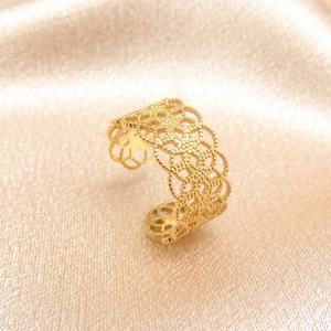 Style coréen japonais personnalisé Ins ouvert à froid principalement en laiton bijoux dentelle anneau creux conception de niche pas de bagues de mode fanées - Product Image 2