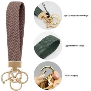 Keychain Wristlet, Stretchy Key Chain for <b>Car</b> Keys with 2 Keyrings and D ring, Cute Wrist <b>Lanyard</b> for Women Men - Product Image 6