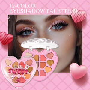 <span class=keywords><strong>Paleta</strong></span> de Sombras de Ojos con Brillo al por Mayor, en Forma de Corazón Rosa, de Larga Duración y Pigmentadas, para Maquillaje de Mujer - Product Image 2