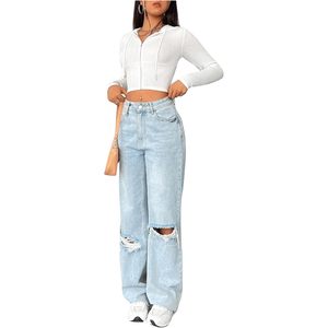 FOXA Women's <b>Zip</b> <b>Up</b> <b>Cropped</b> Hoodie Sweatshirt Long Sleeve Knitted Breathable Y2K Crop Top Casual Fall Outfit - Product Image 4