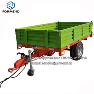 4 Wheel Farm Dump Trailer, Single Axle Hydraulic Tipping Trailer Box Trailer Farm Wagon