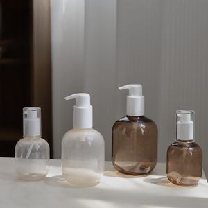 ขวดปั๊มน้ำ PET ขัดผิวทรงกลมหนา100-200มล. หรูหราสำหรับเครื่องสำอางครีมโลชั่นบำรุงผมตัวเครื่องจ่ายแบบเติมได้ - Product Image 1
