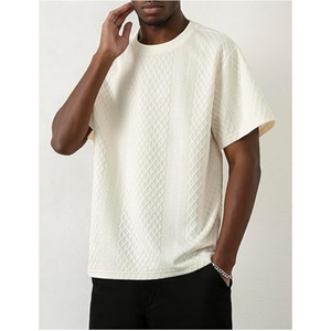 T-shirts graphiques vintage personnalisés, streetwear hip-hop, extensible, léger, doux, coupe régulière, jacquard texturé, t-shirt unisexe pour homme - Product Image 2