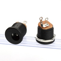 Prise d'alimentation DC femelle DC-022 5,5x2,1 mm à 3 broches, contact en cuivre, matériau PA66, connecteur vertical rond