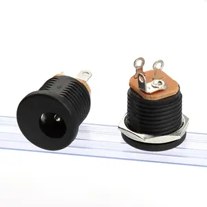 DC-022 Dc Female Socket 5.5*2.1mm 3pins Dip Vertical Round 5.5 X 2.1 Mm Dc Power Socket Connector