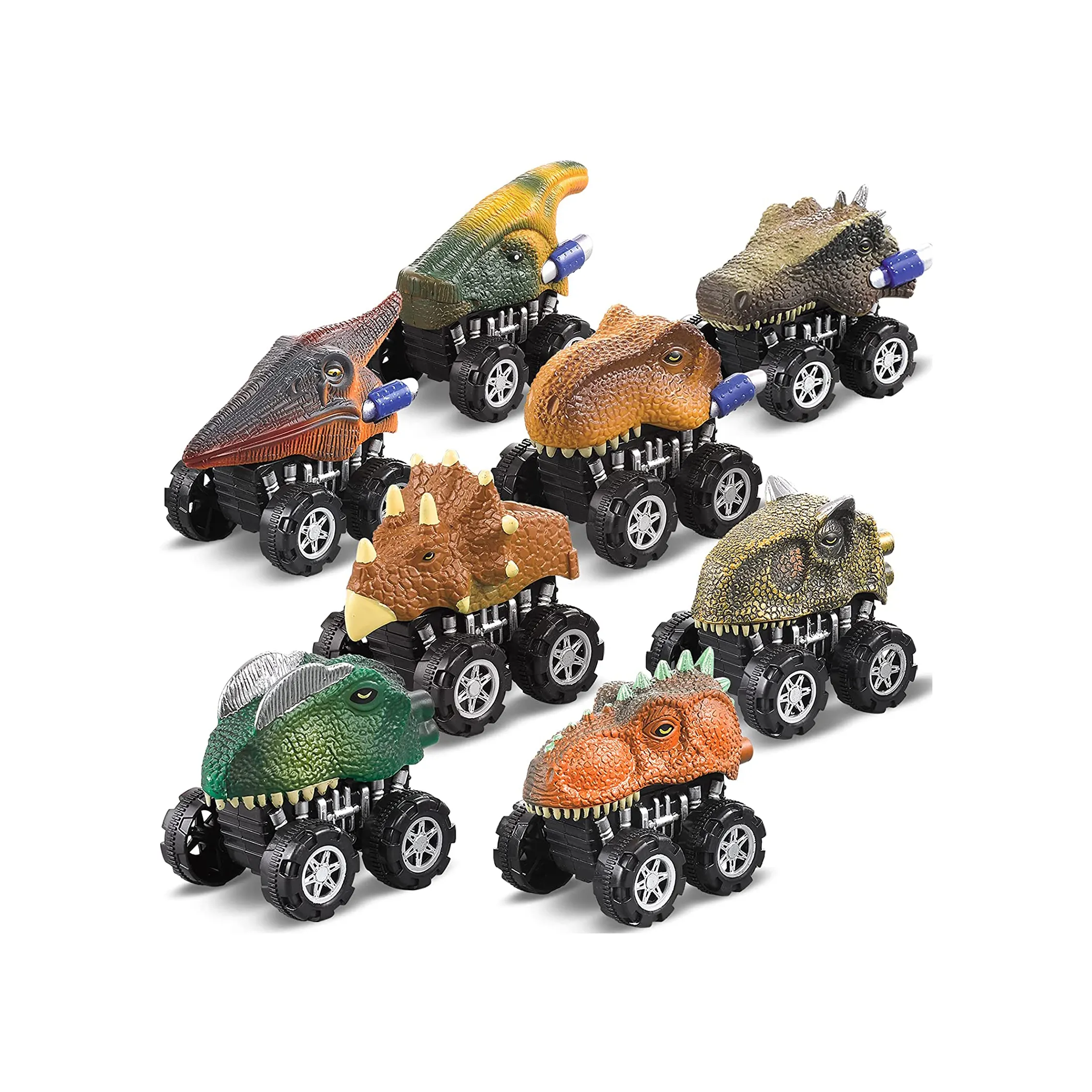 Dino Toys Car for 3 Year Old Boys Toys Pull Back Dinosaur Car Toys 8Pcs Dinosaur Trucks